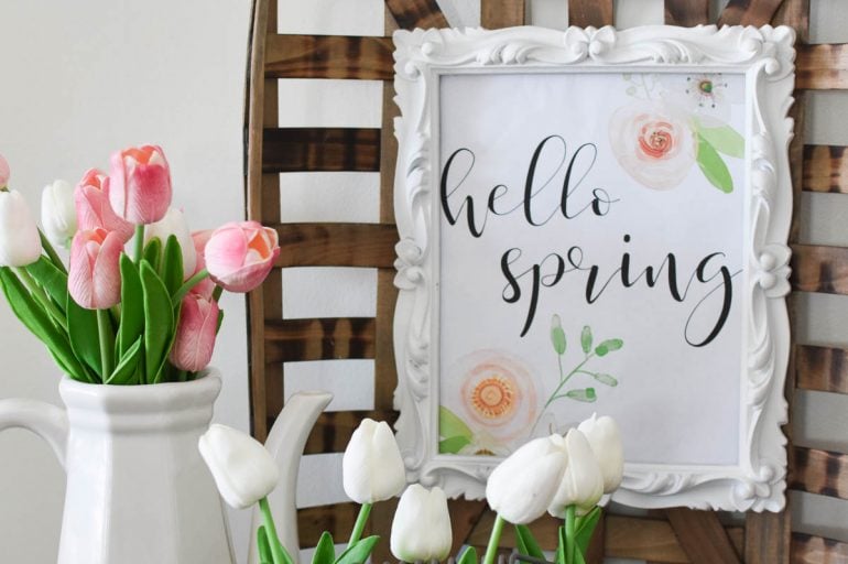 Hello Spring Printable And Some Real Fake Tulips Hello Spring Printable And Some Real Fake Tulips
