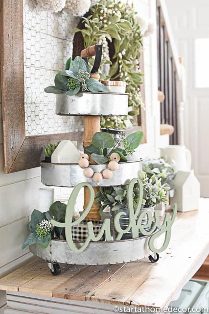 Natural Rustic Two-Tiered Tray