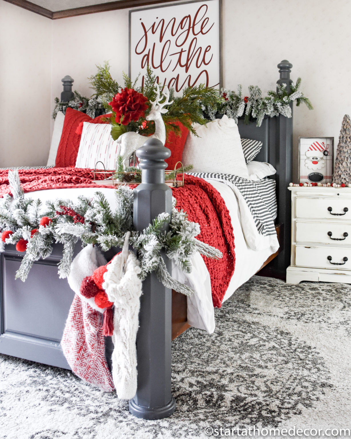 How to Decorate a Festive Bedroom for Christmas - Start at Home Decor