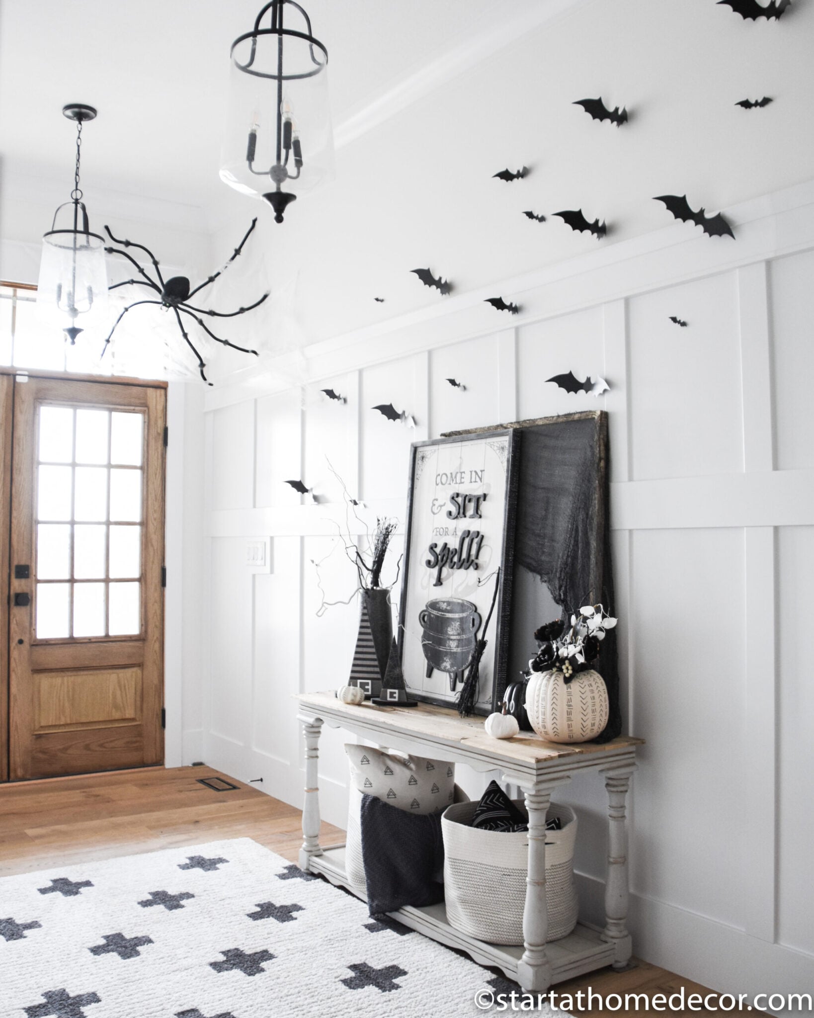 Black and White Halloween Decor for a Spooky Interior - Brooke Nicole