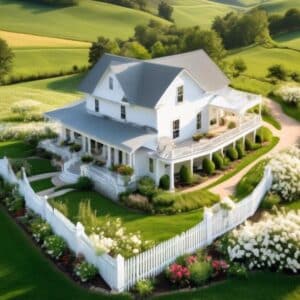white farmhouse