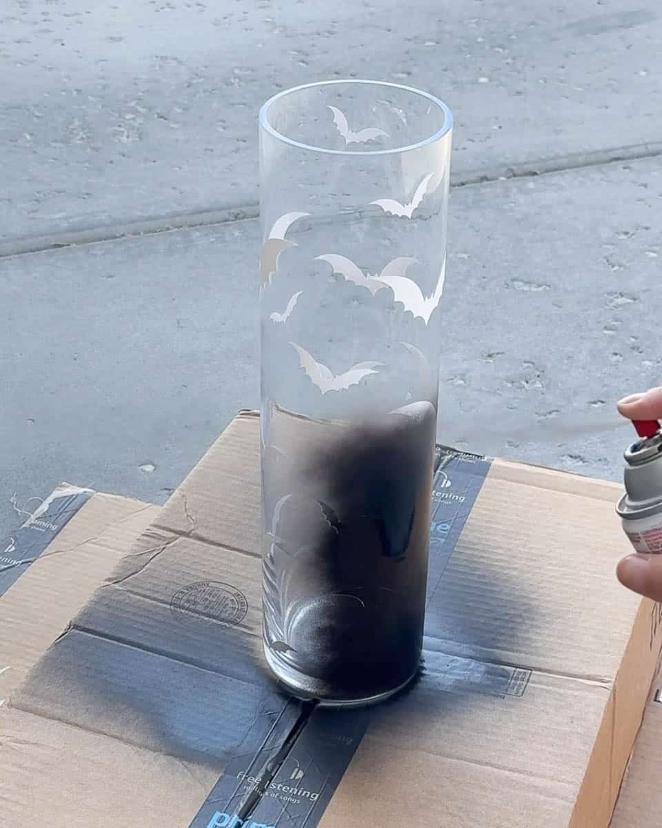 Easy DIY Halloween Bat Silhouette Vase