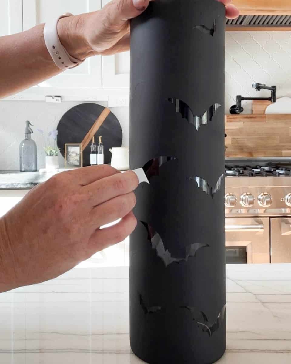 Easy DIY Halloween Bat Silhouette Vase