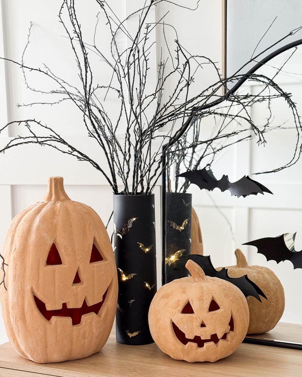 Easy DIY Halloween Bat Silhouette Vase