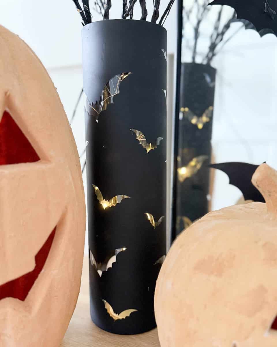 Easy DIY Halloween Bat Silhouette Vase