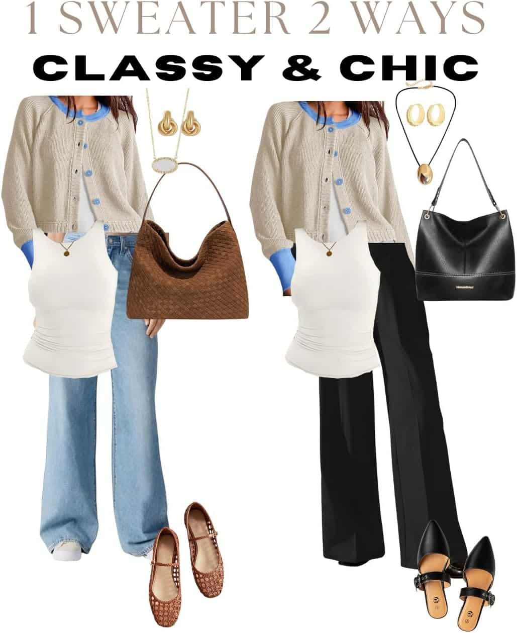 button up cardigan outfit