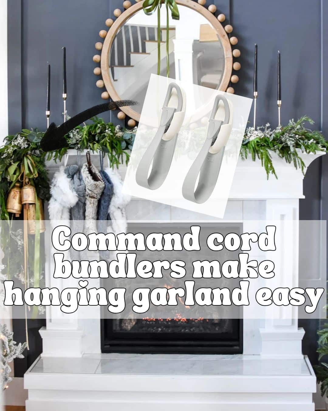 Command Cord Bundlers for Mantel Garlands