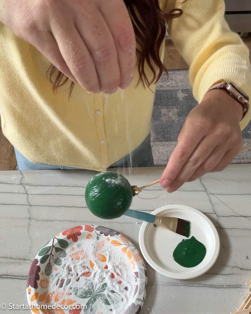 baking soda to sprinkle on the ornament.